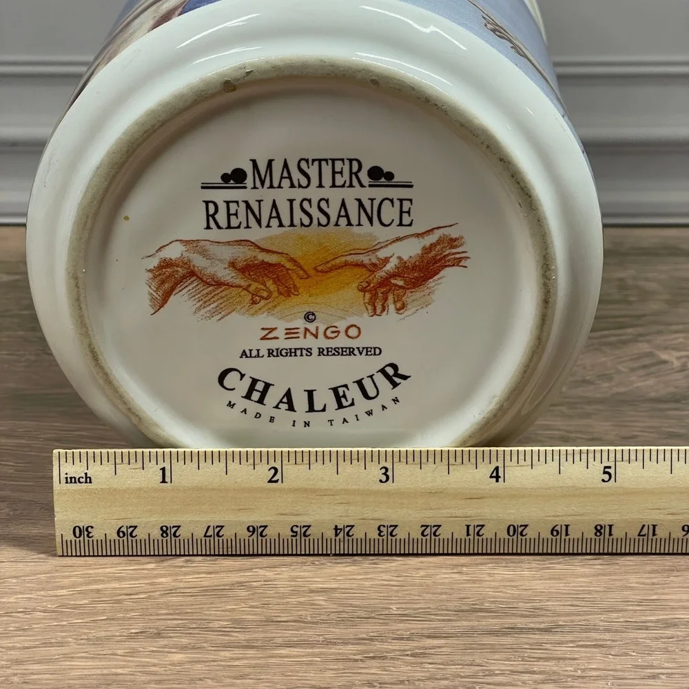Master Renaissance Zengo Chaleur Ceramic Canister Michelangelo Creation of Adam